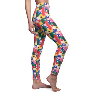 Abstract Geometry Pattern Women's Colorful Leggings - Unique Printed Stretch Fit