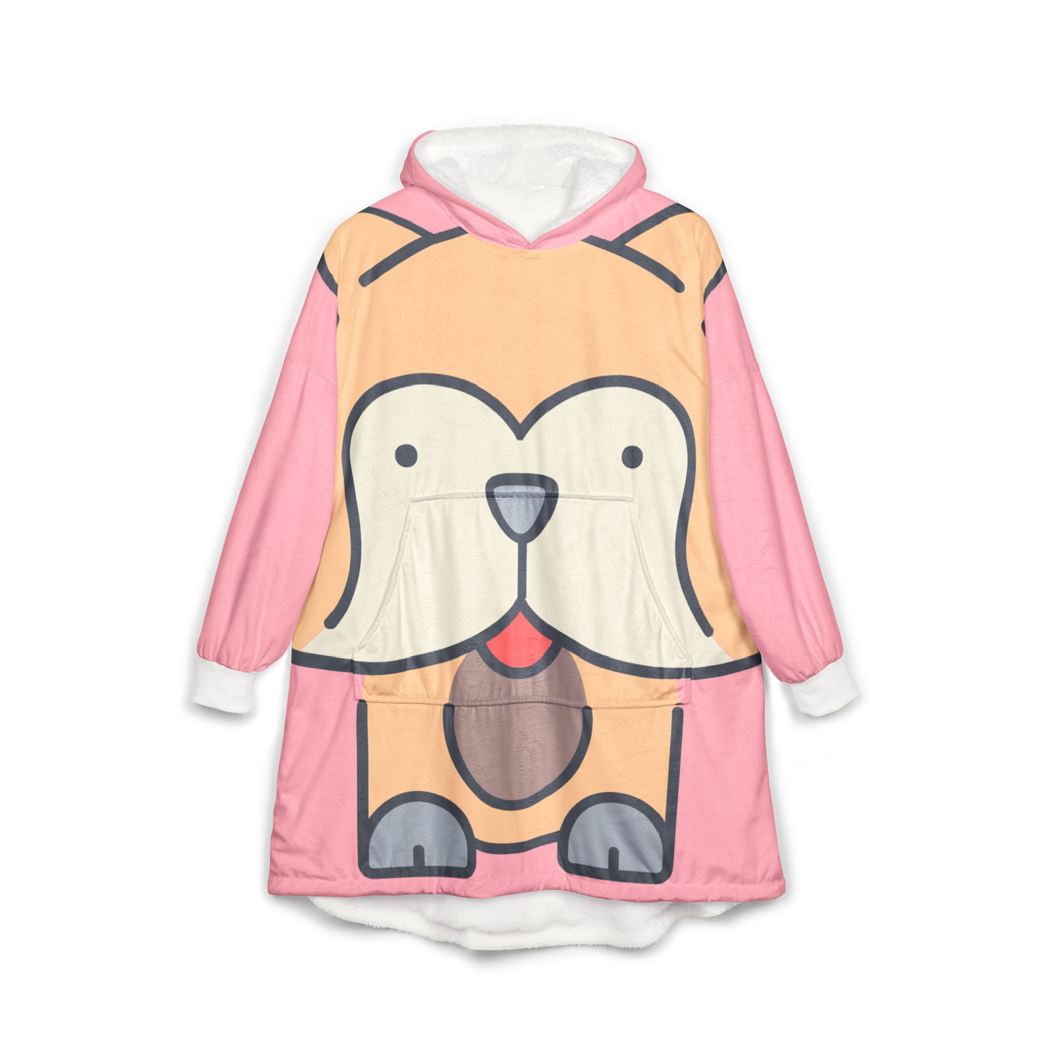 Dog Pink Unisex Hooded Blanket - Perfect for Relax