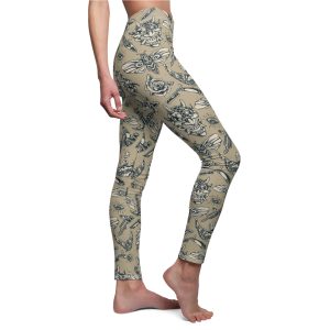 Tattoo-Style Women's Vintage Casual Leggings - Unique Printed Stretch Fit