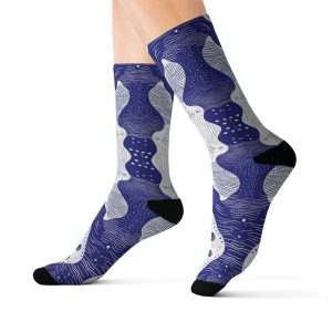 Odyssey Abstract Socks Navy - Artsy Vibrant Designs
