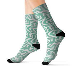 Mint Abstract Socks - Artsy Vibrant Designs