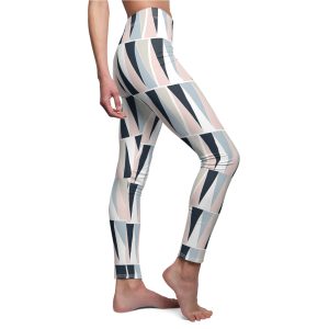 Scandinavian Geometry Pattern Women's Colorful Leggings - Unique Printed Stretch Fit