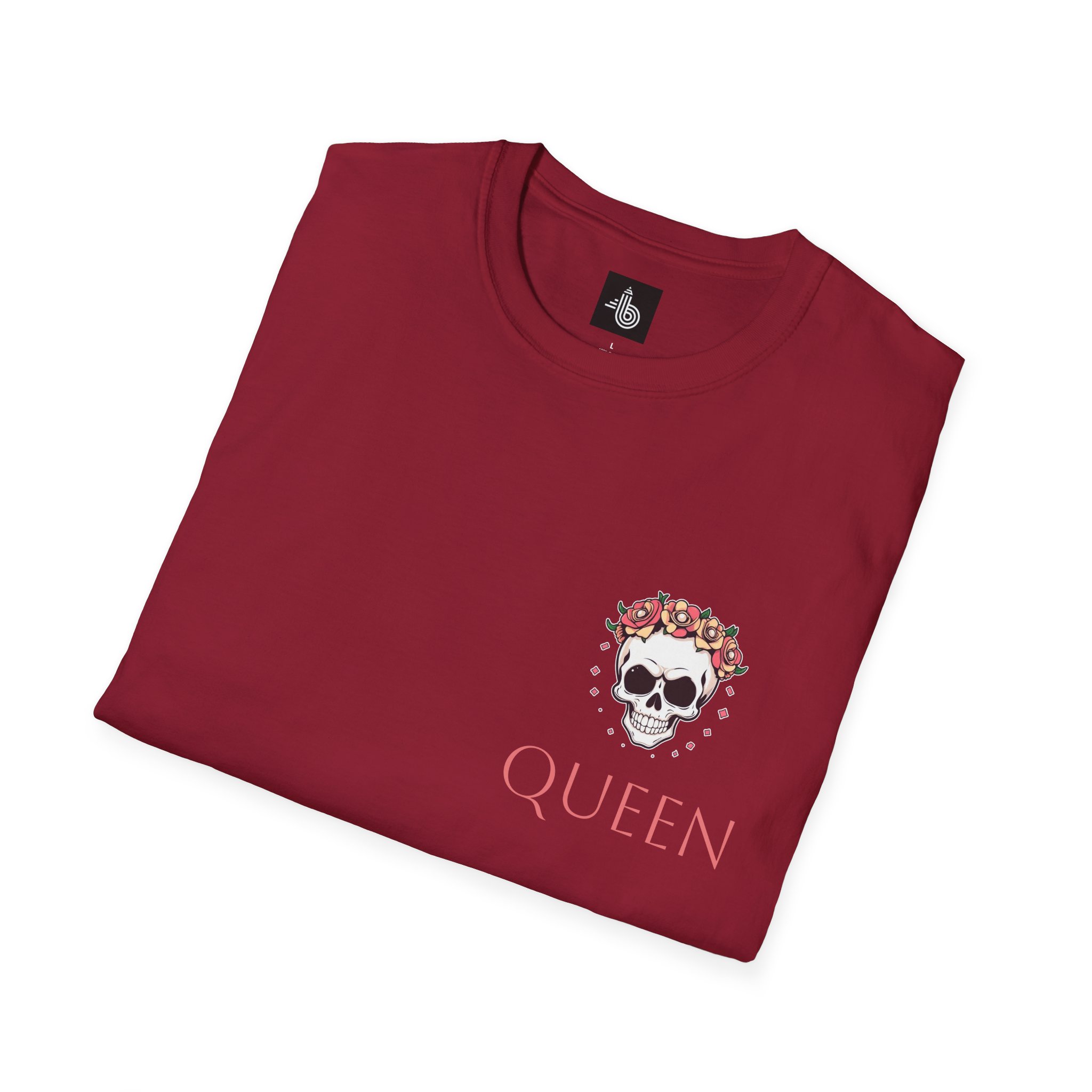 Unisex Softstyle QUEEN Wreath Skull Tee Logo T-Shirt - Image 20