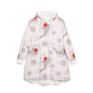 Koi Fish Unisex Hooded Blanket - Perfect for Relax
