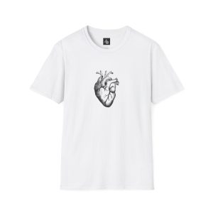 Unisex Softstyle Vintage Raw Pixel Heart Logo Tee T-Shirt