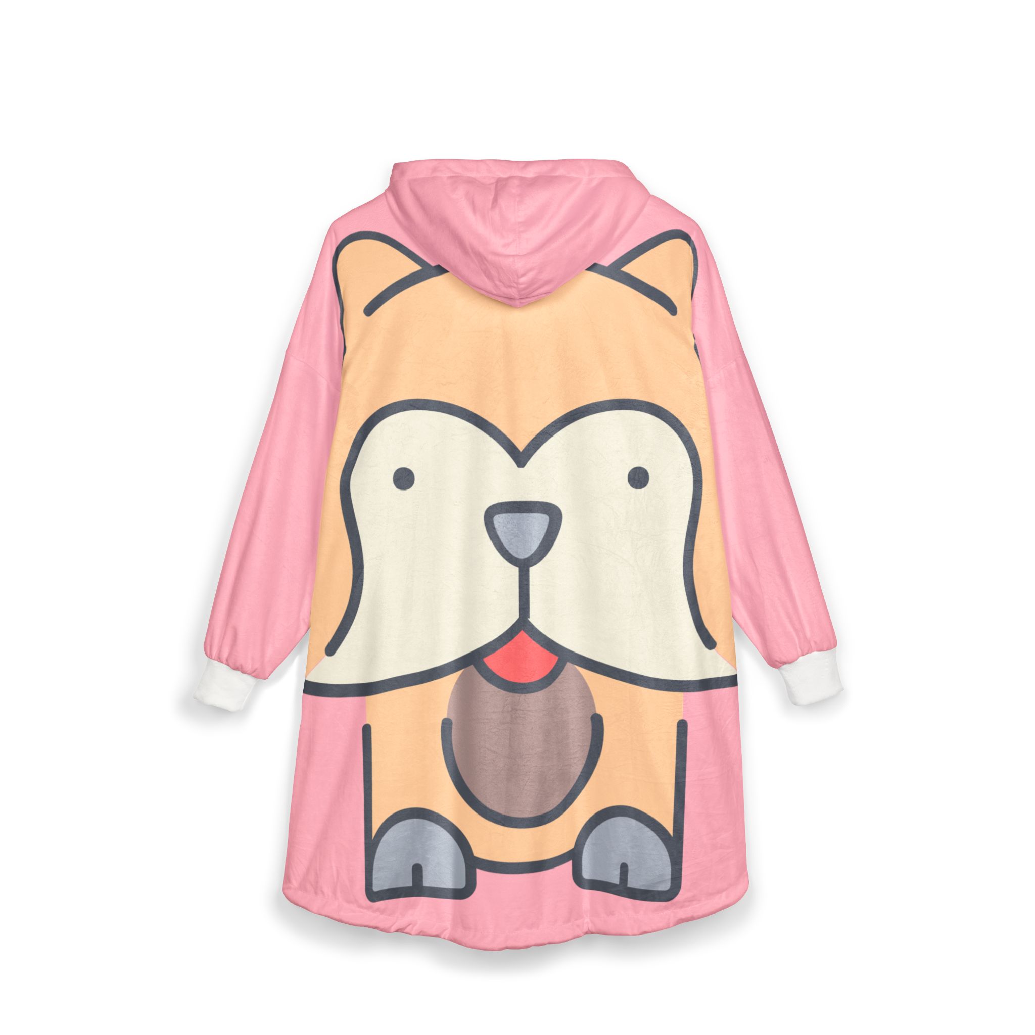 Dog Pink Unisex Hooded Blanket - Perfect for Relax - Image 2